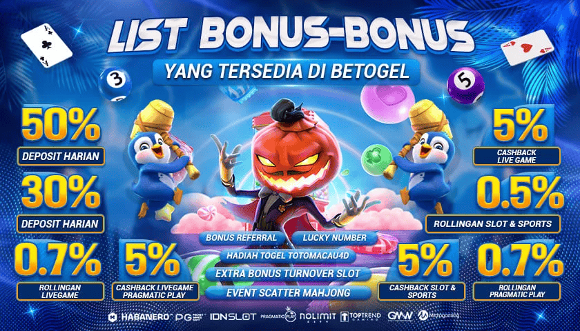 List Bonus Betogel Terbaru: Cashback, Referral, Turnover & Event Spesial